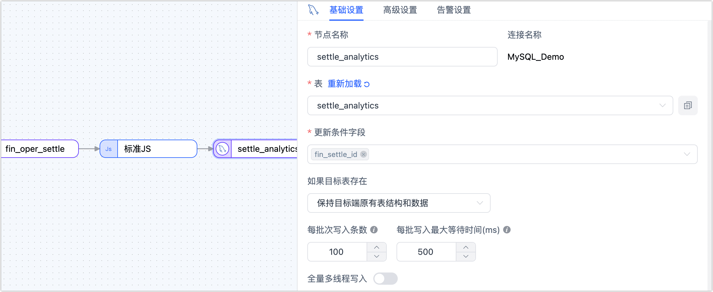 选择目标表